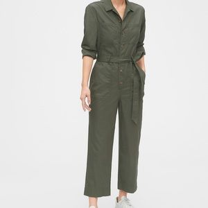 GAP olive green utility jumpsuit